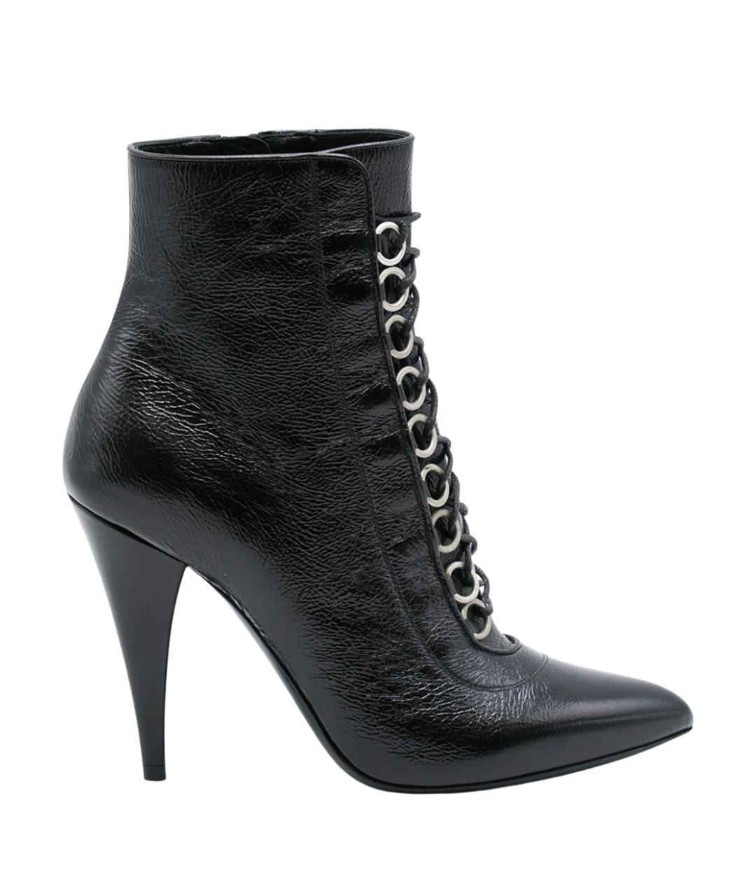 SAINT LAURENT Черные кожаные ботильоны, фото 1