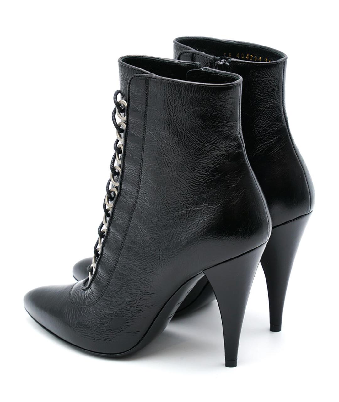 SAINT LAURENT Черные кожаные ботильоны, фото 4
