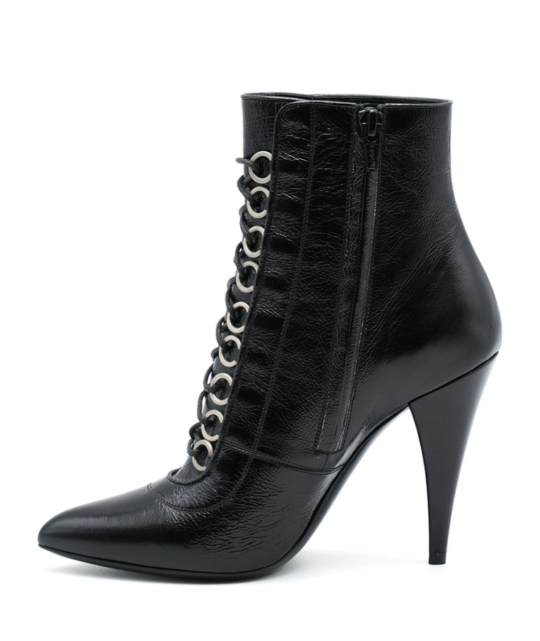SAINT LAURENT Черные кожаные ботильоны, фото 3