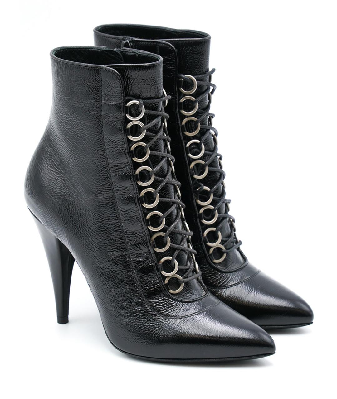 SAINT LAURENT Черные кожаные ботильоны, фото 2