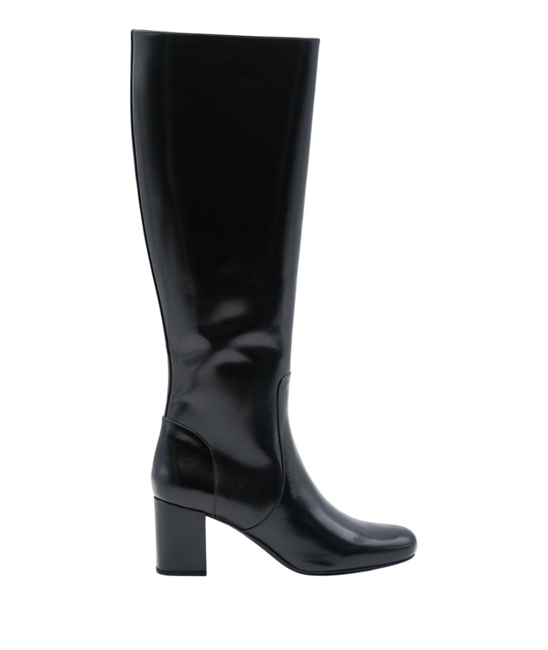 SAINT LAURENT Черные кожаные сапоги, фото 1