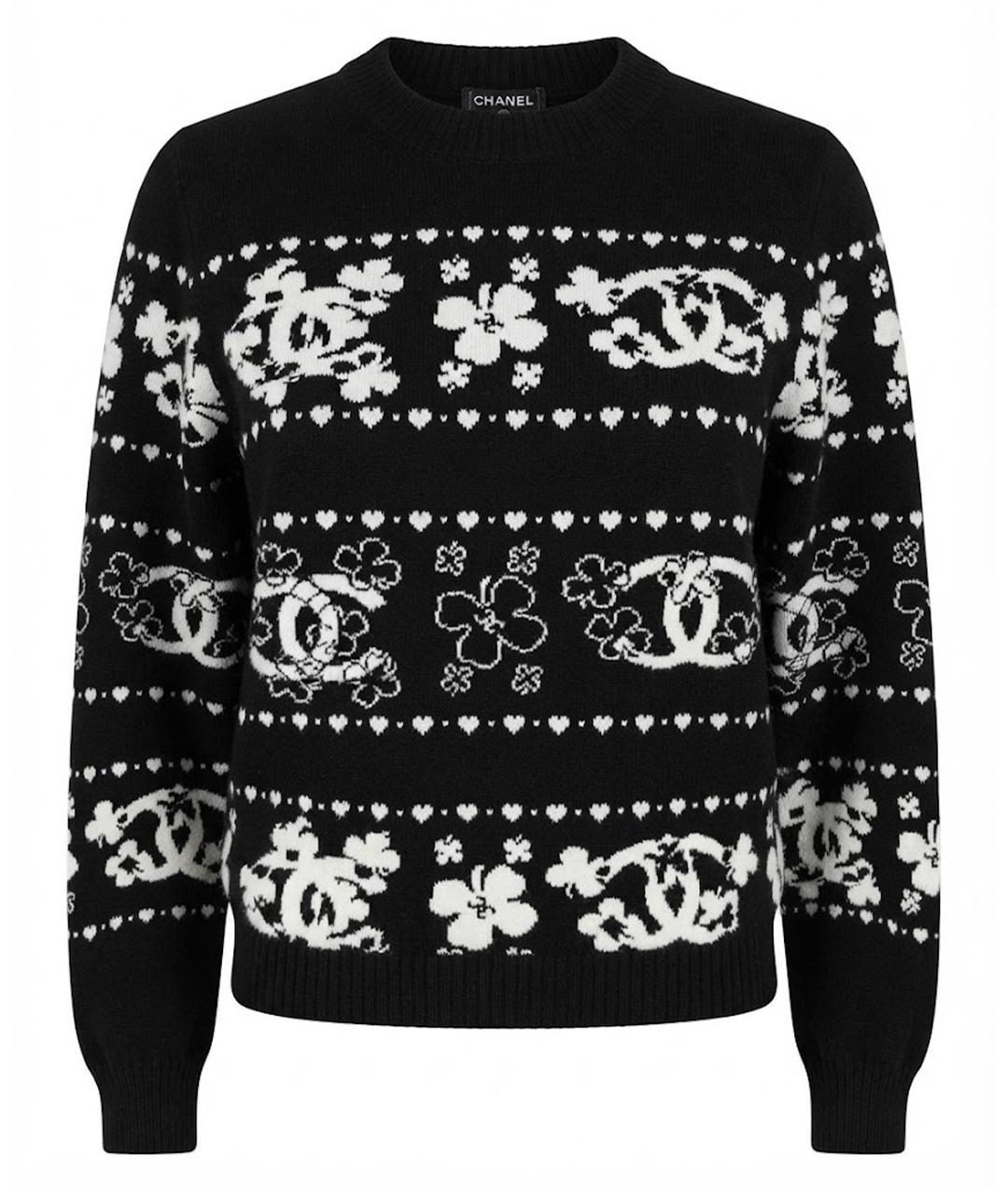 CHANEL Черный кашемировый джемпер / свитер, фото 1
