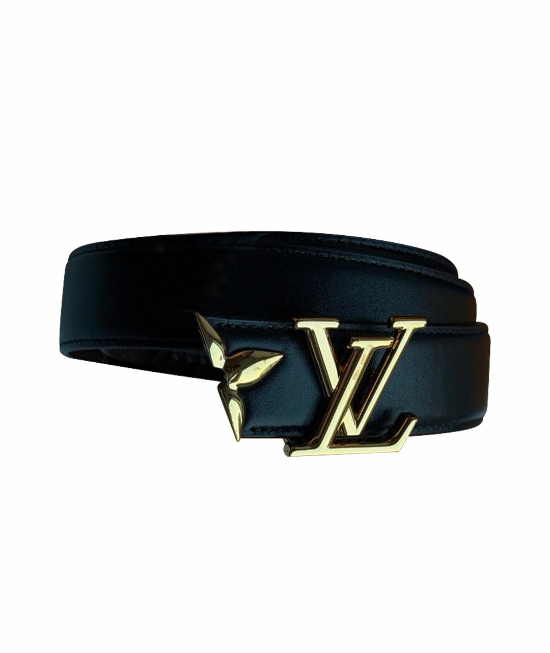 LOUIS VUITTON Черный кожаный ремень, фото 1