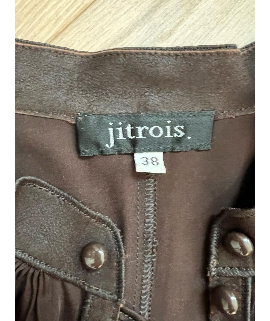 JITROIS Коричневая шелковая блузы, фото 2