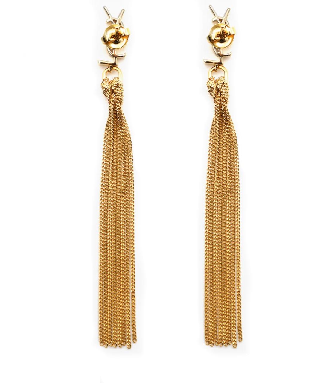 SAINT LAURENT Золотые латунные серьги, фото 2