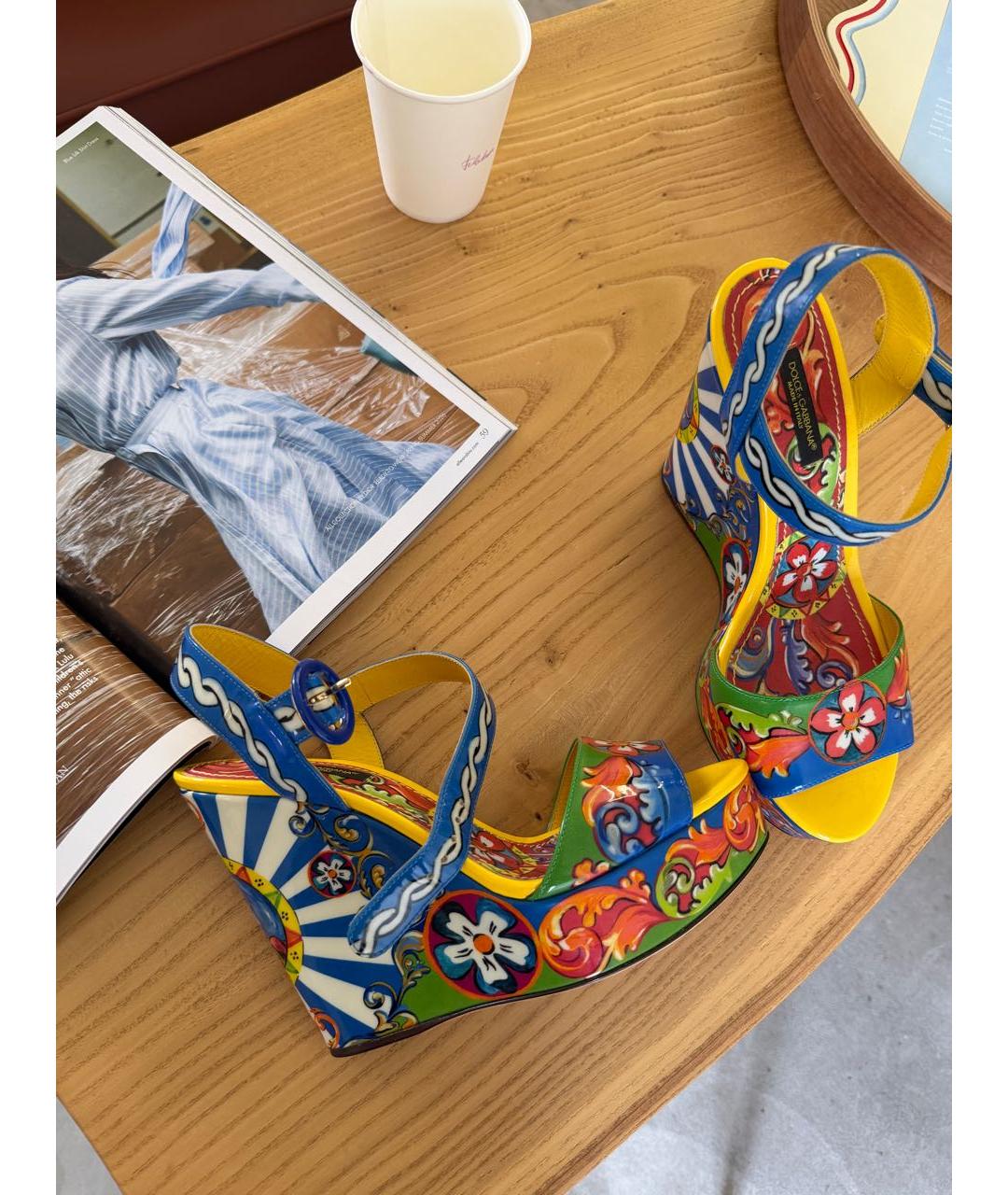 DOLCE&GABBANA Мульти босоножки из лакированной кожи, фото 4