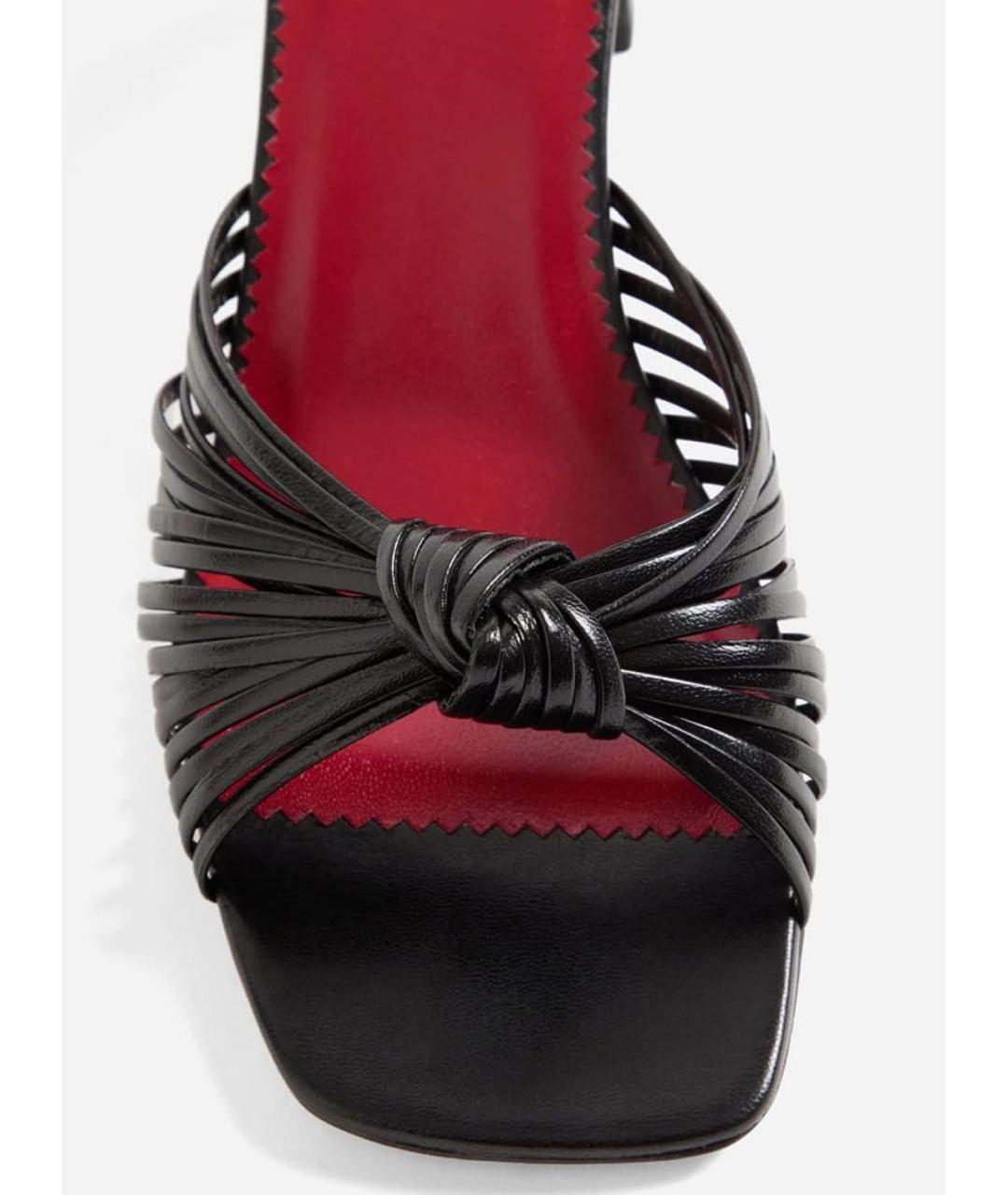 VALENTINO Черные кожаные мюли, фото 4