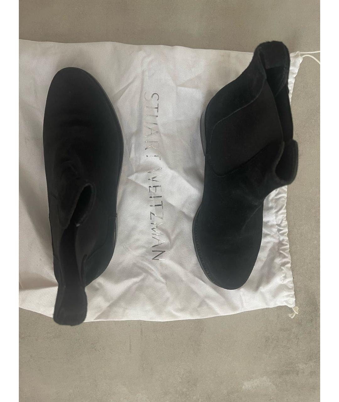 STUART WEITZMAN Черные замшевые ботинки, фото 3