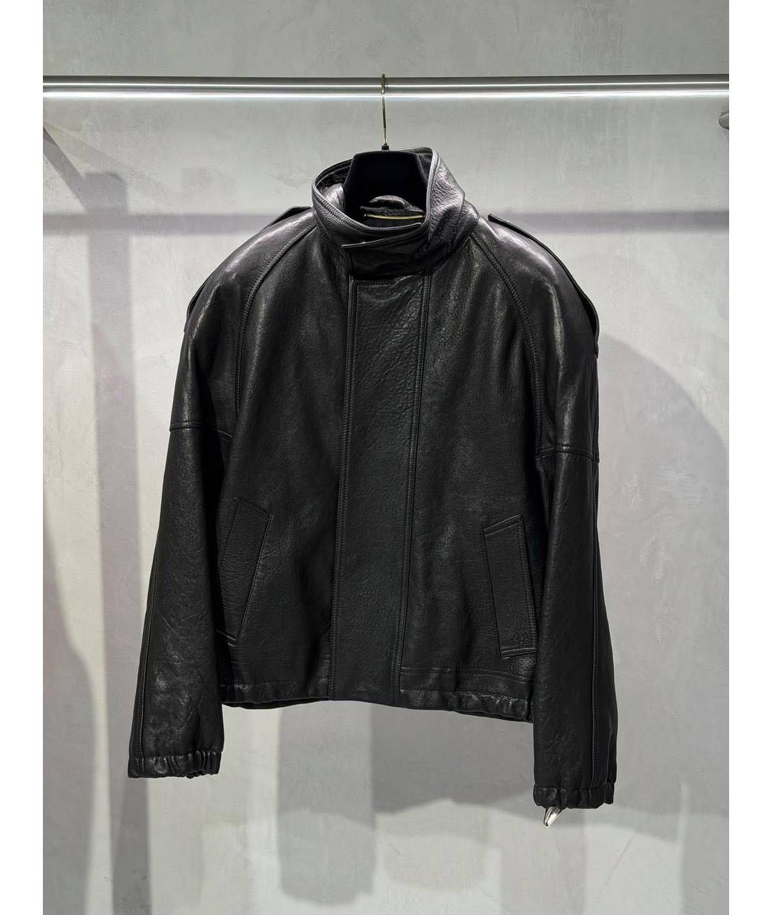 SAINT LAURENT Черная кожаная куртка, фото 3
