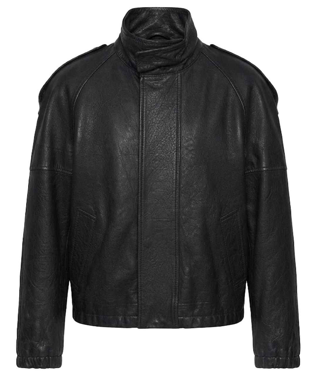 SAINT LAURENT Черная кожаная куртка, фото 1