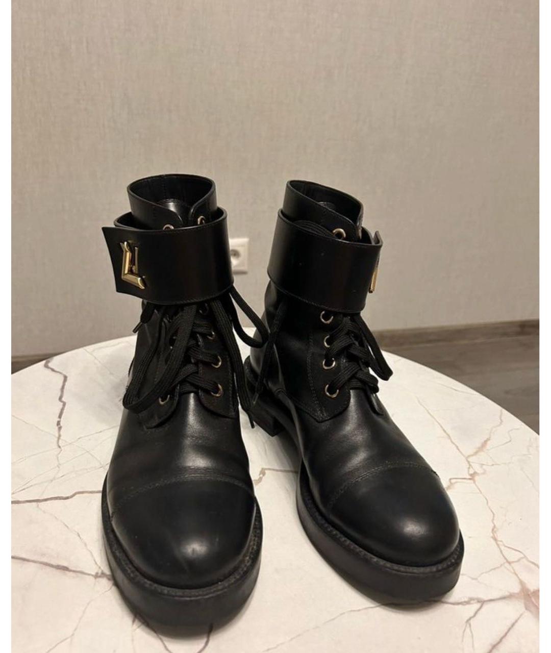 LOUIS VUITTON Черные кожаные ботинки, фото 3