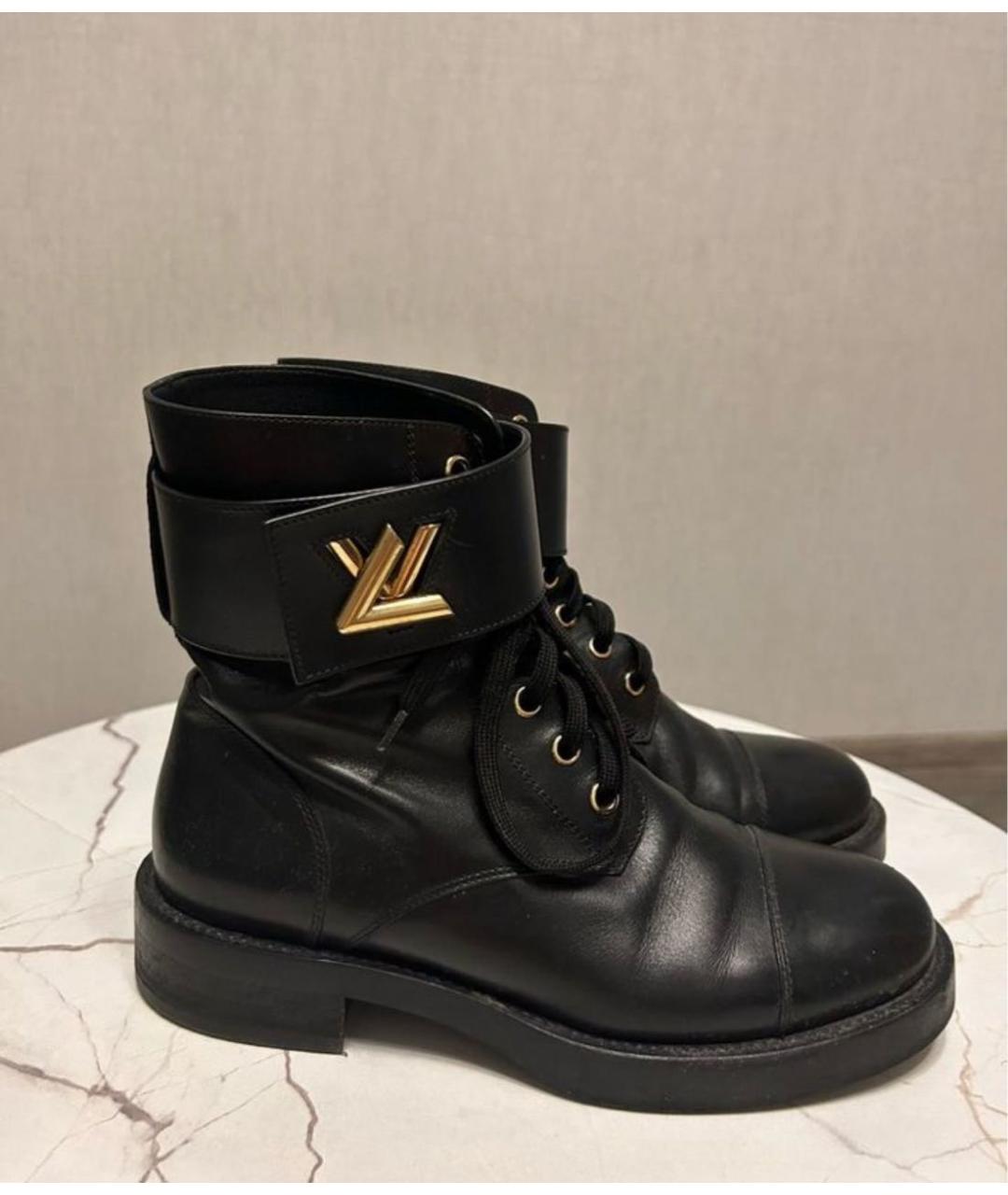 LOUIS VUITTON Черные кожаные ботинки, фото 8