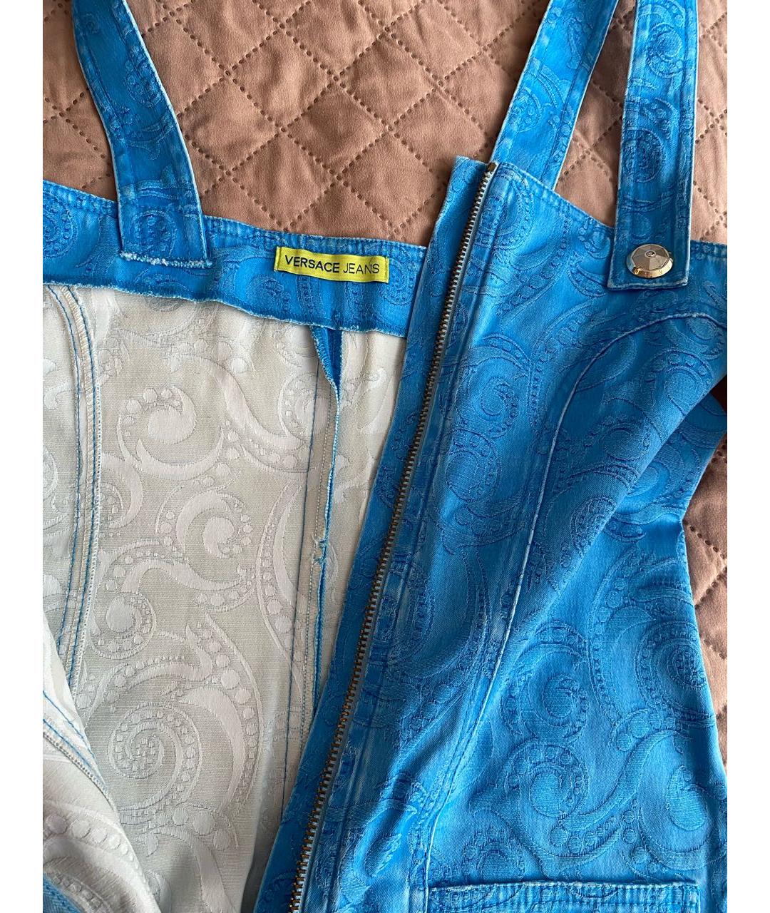 VERSACE JEANS COUTURE Голубое деним повседневное платье, фото 3
