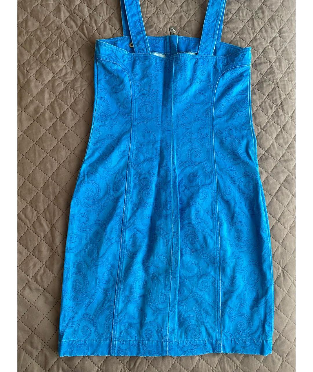 VERSACE JEANS COUTURE Голубое деним повседневное платье, фото 2