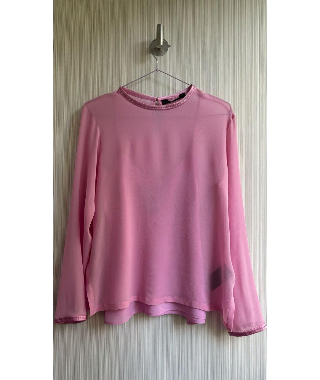 WEEKEND MAX MARA Розовая шелковая блузы, фото 9
