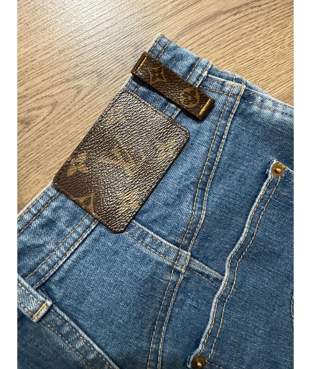 LOUIS VUITTON Синие хлопковые джинсы слим, фото 4