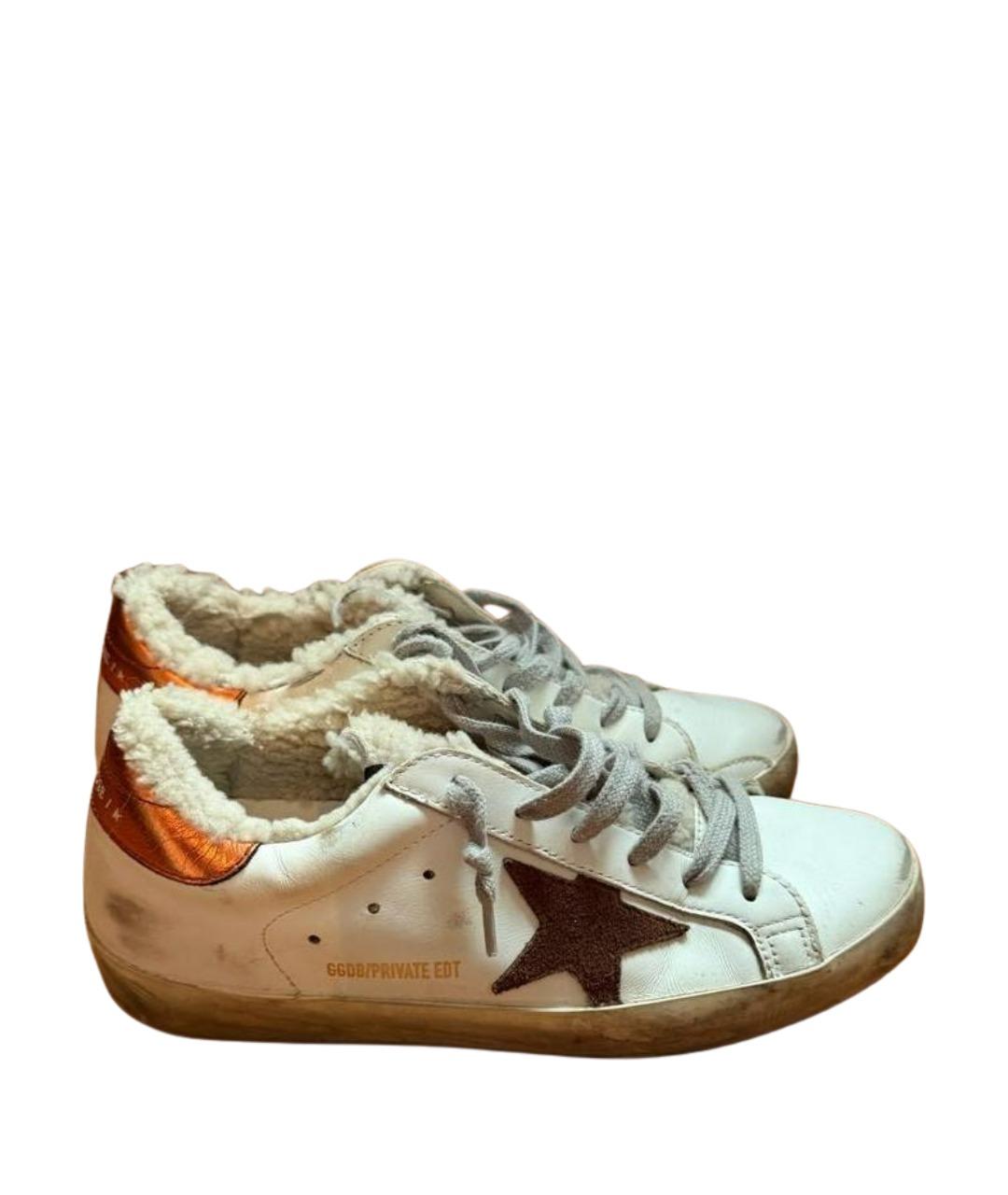 GOLDEN GOOSE Белые кожаные кеды, фото 1