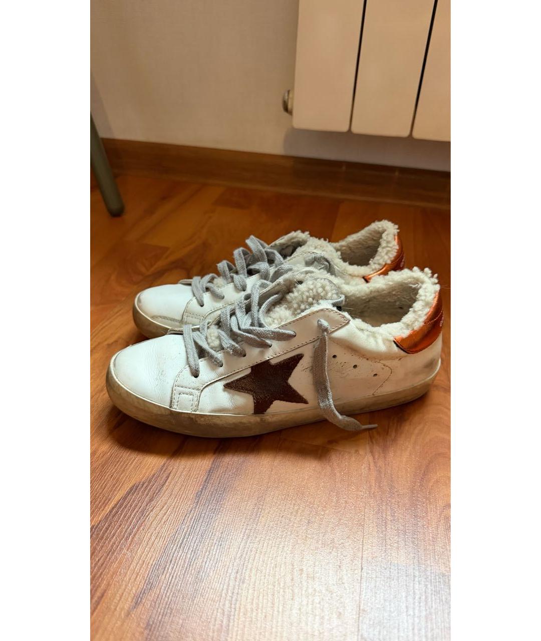 GOLDEN GOOSE Белые кожаные кеды, фото 5