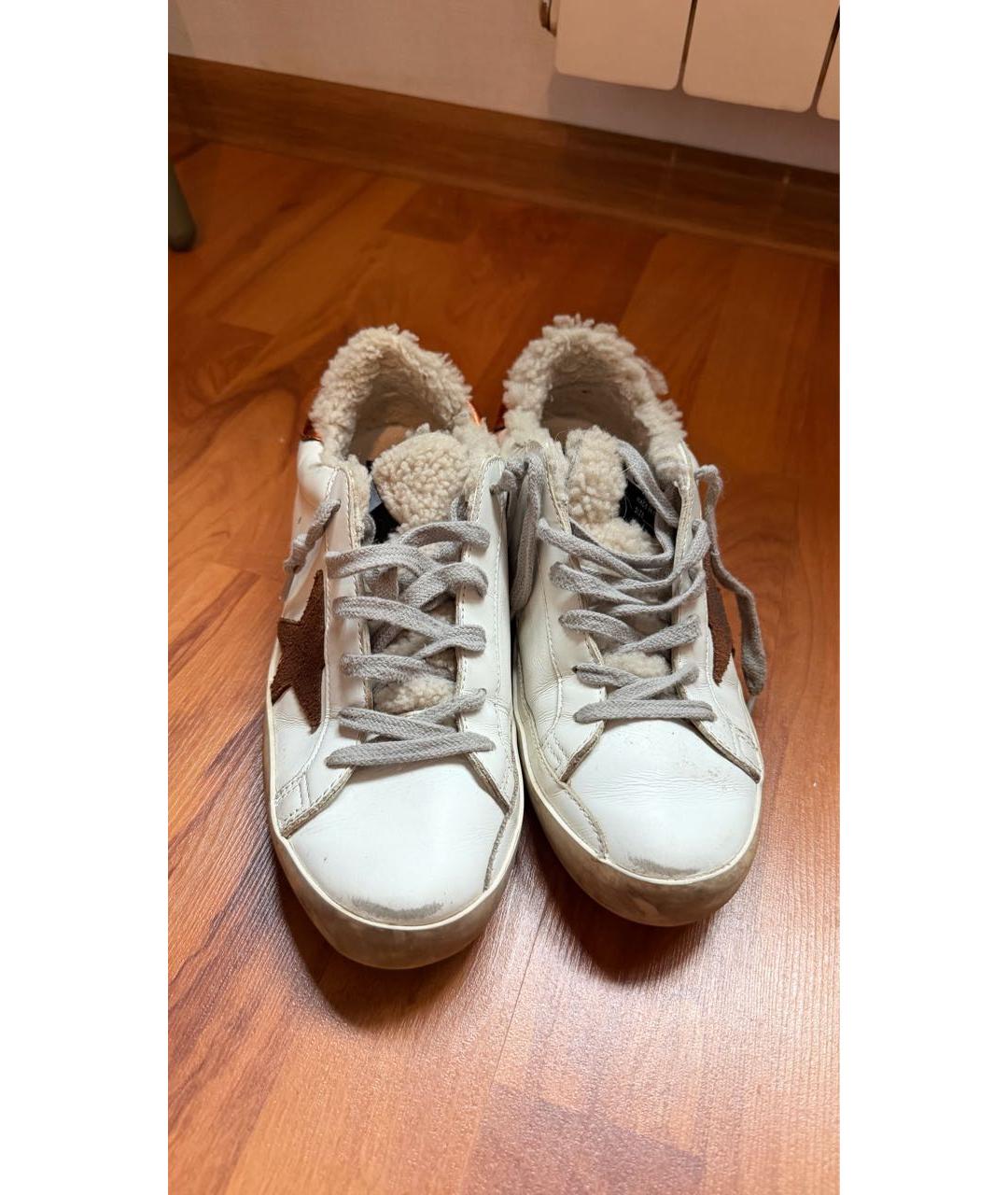 GOLDEN GOOSE Белые кожаные кеды, фото 2