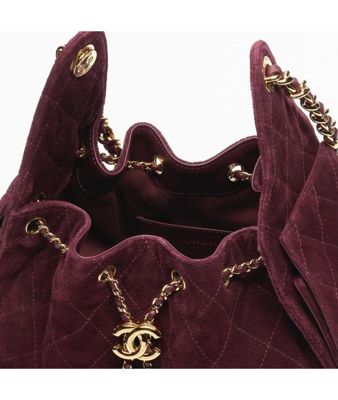 CHANEL Бордовая замшевая сумка через плечо, фото 3