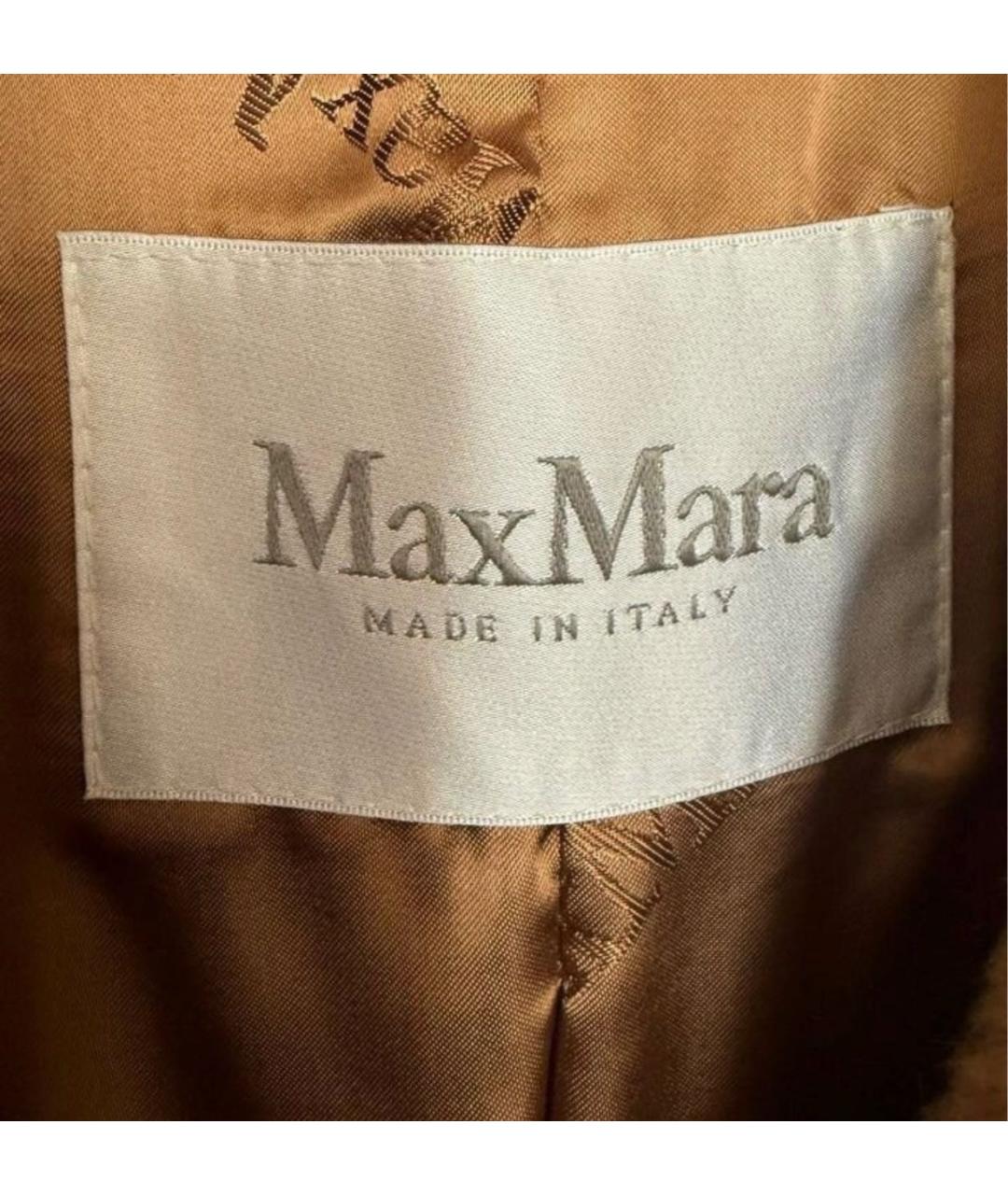 MAX MARA Коричневая шерстяная шуба, фото 3