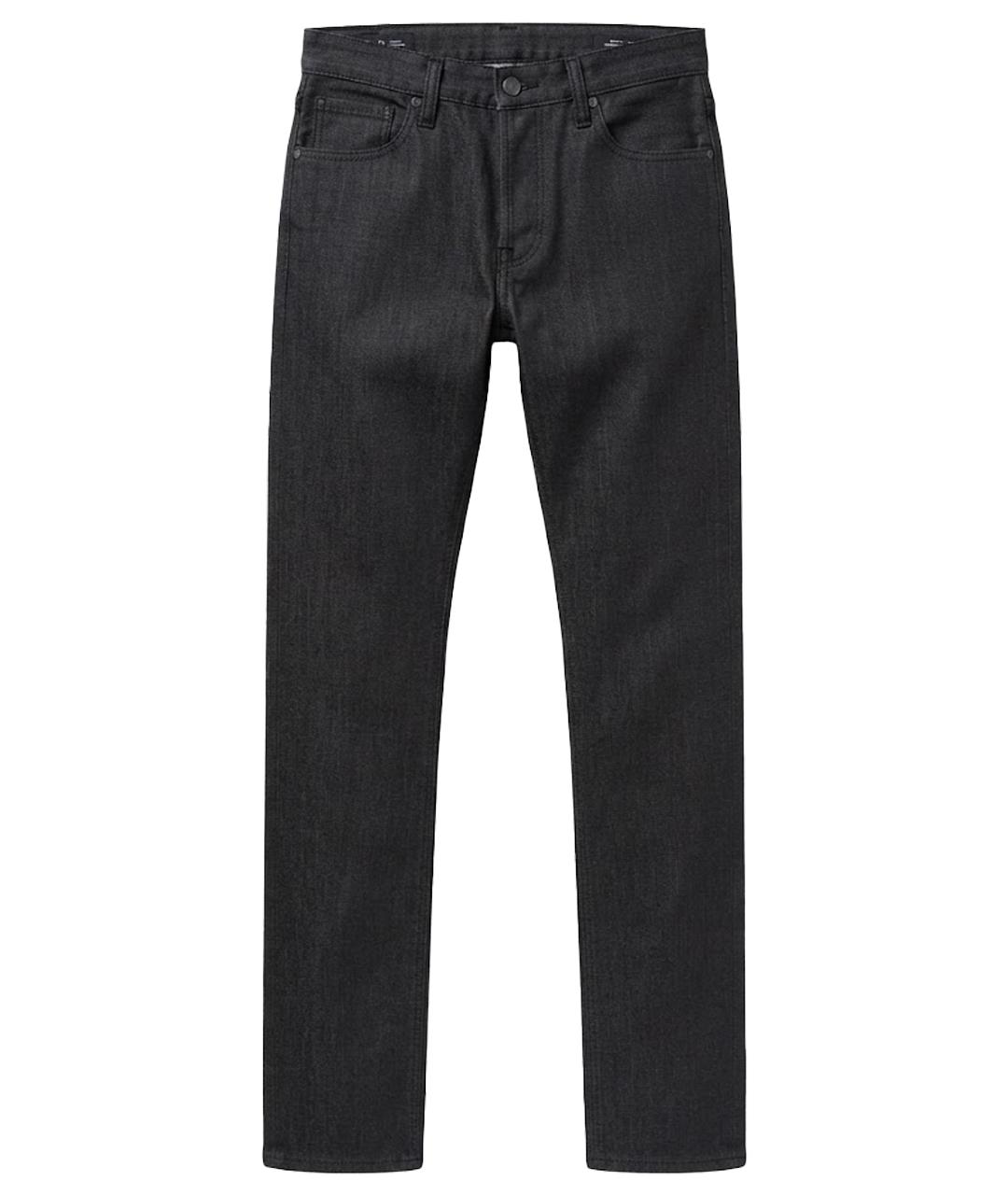 EMPORIO ARMANI Антрацитовые хлопко-эластановые прямые джинсы, фото 1