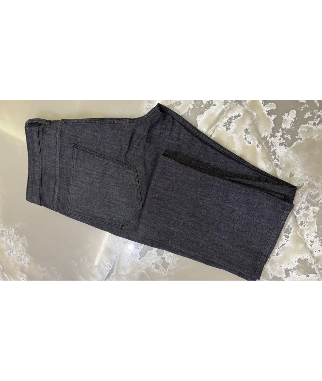 EMPORIO ARMANI Антрацитовые хлопко-эластановые прямые джинсы, фото 5