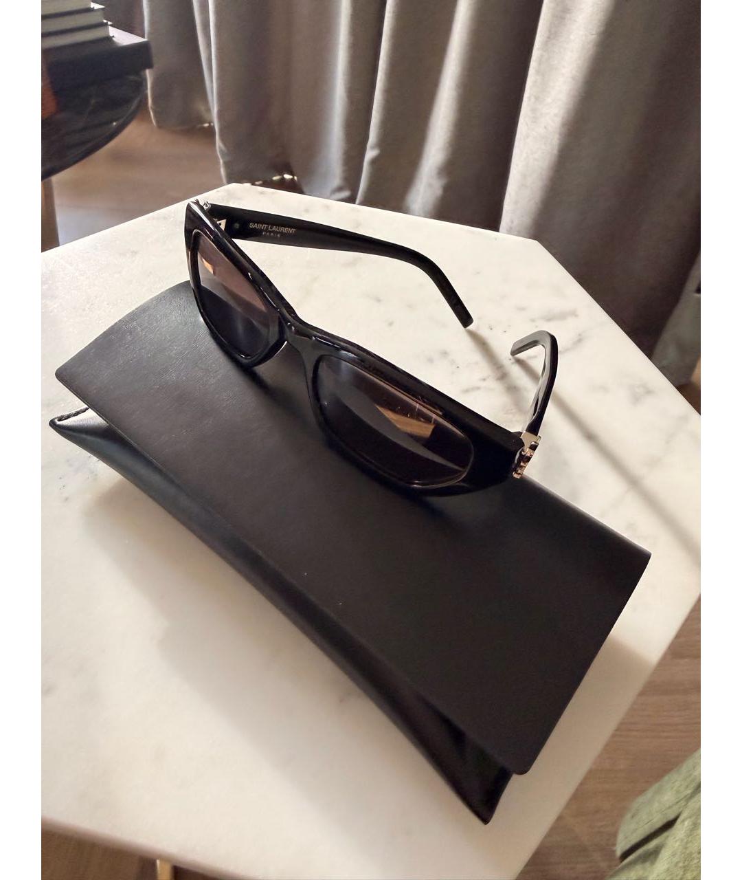SAINT LAURENT Черные пластиковые солнцезащитные очки, фото 4