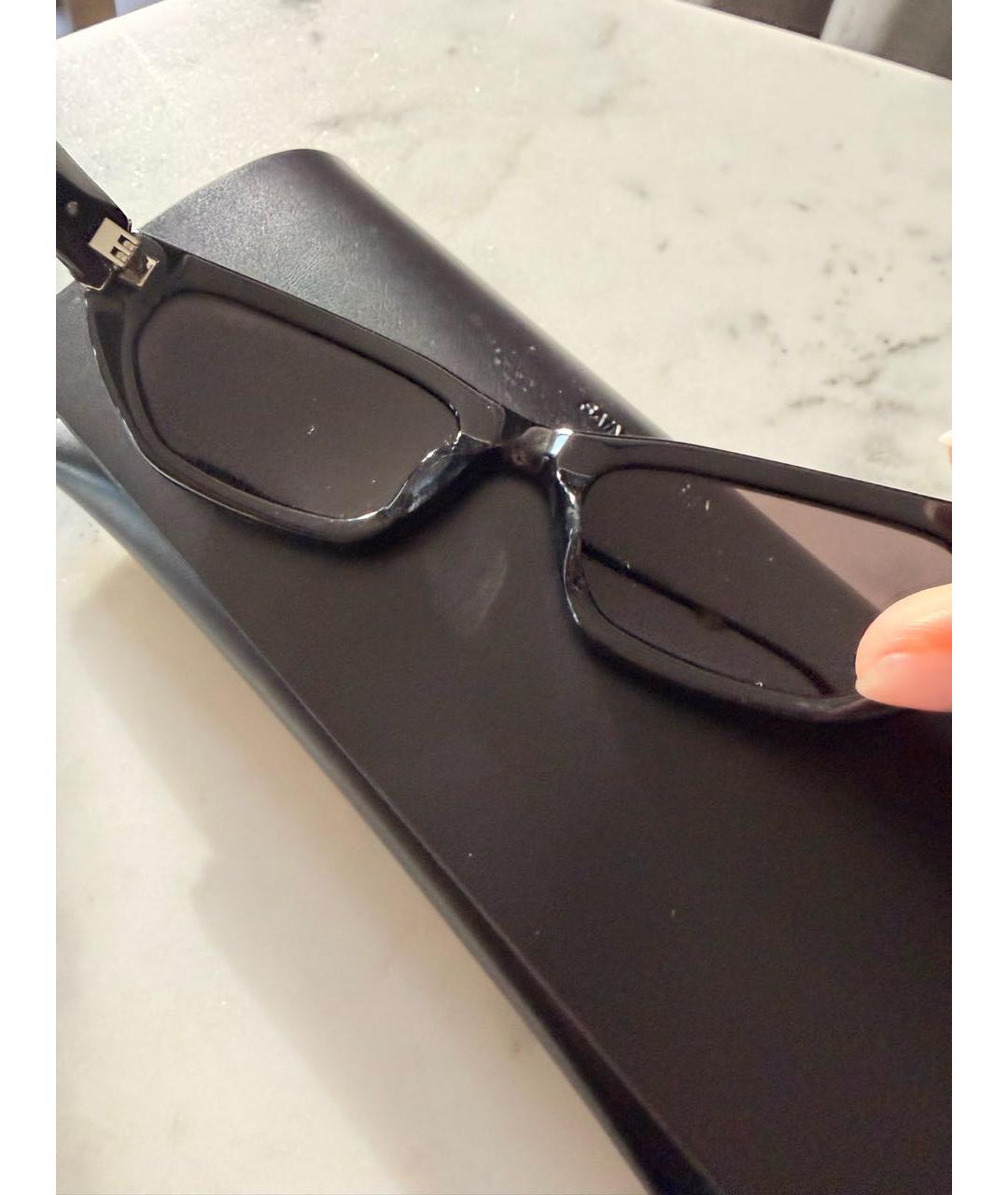 SAINT LAURENT Черные пластиковые солнцезащитные очки, фото 7