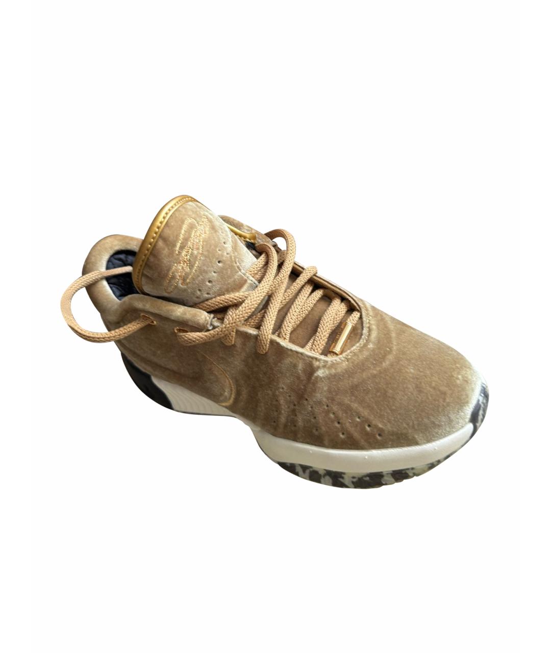 NIKE Золотые бархатные кроссовки, фото 1
