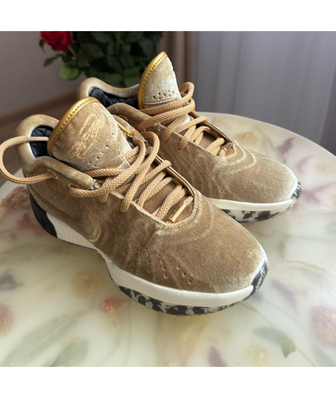 NIKE Золотые бархатные кроссовки, фото 7