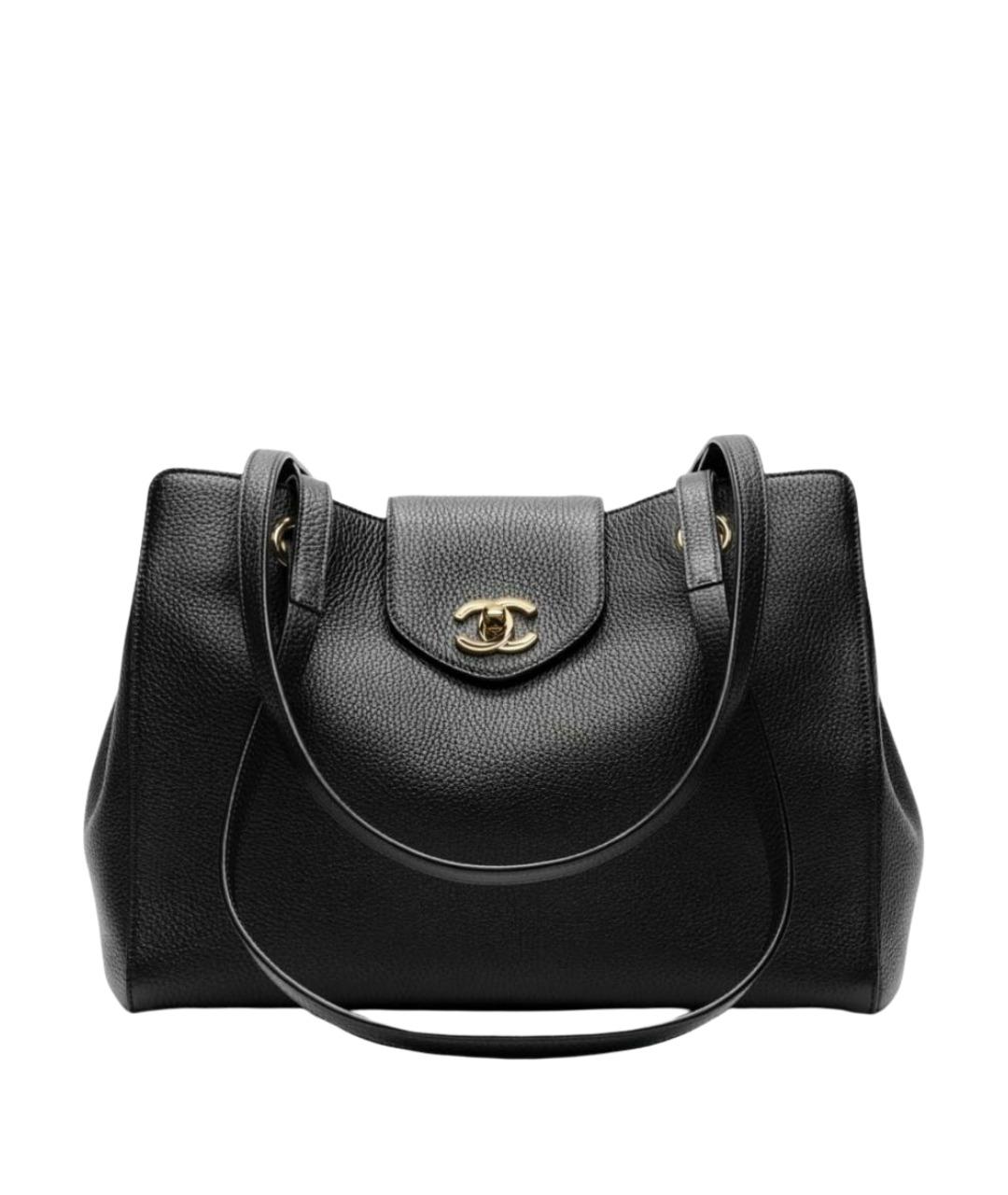 CHANEL Черная кожаная сумка тоут, фото 1