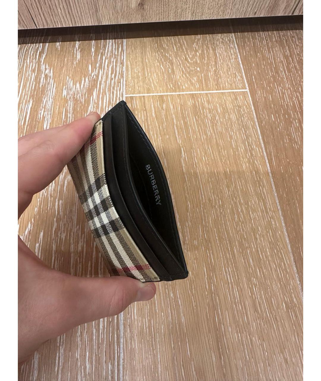 BURBERRY Черный кожаный кардхолдер, фото 5