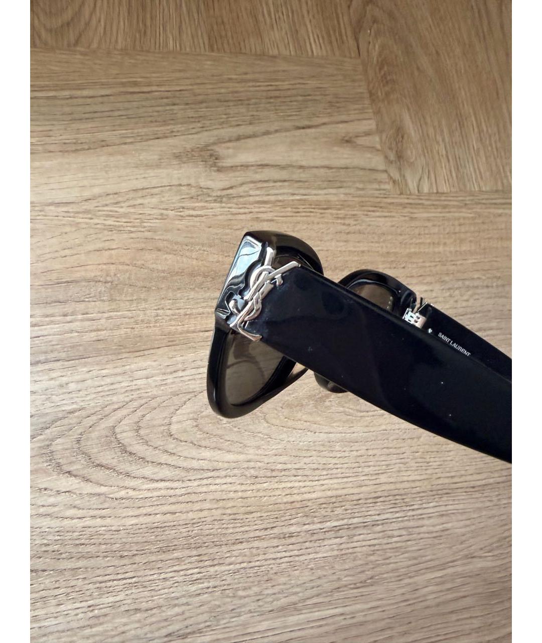 SAINT LAURENT Черные пластиковые солнцезащитные очки, фото 3