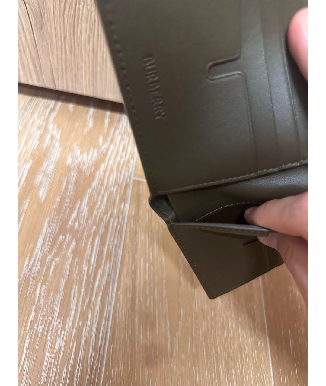 BURBERRY Бежевый кожаный кошелек, фото 7