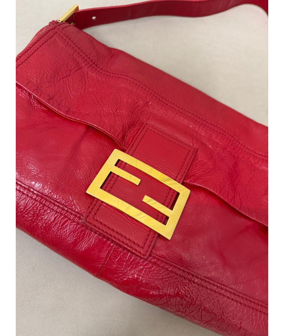 FENDI Красная кожаная сумка через плечо, фото 3