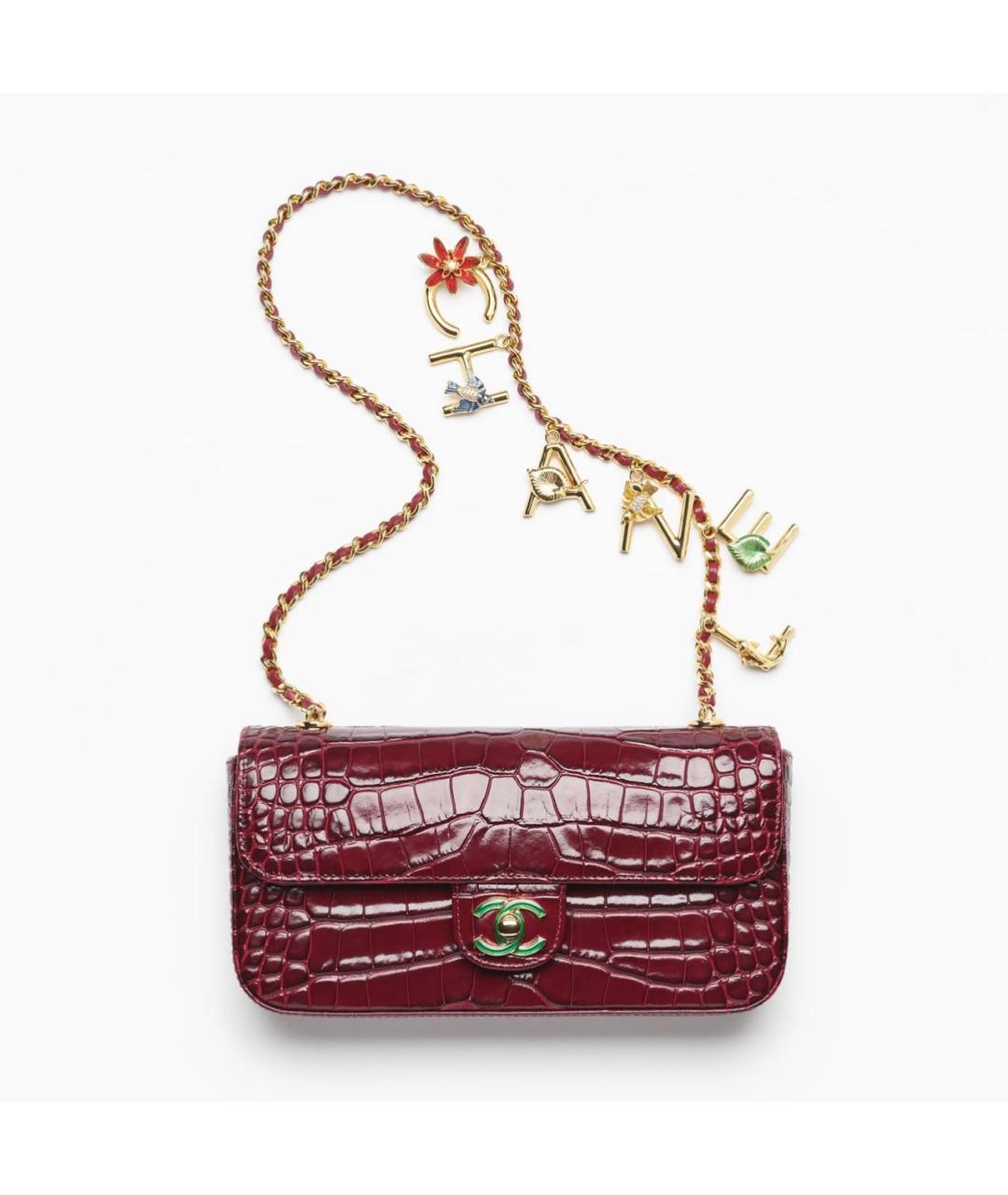 CHANEL Бордовая кожаная сумка через плечо, фото 4