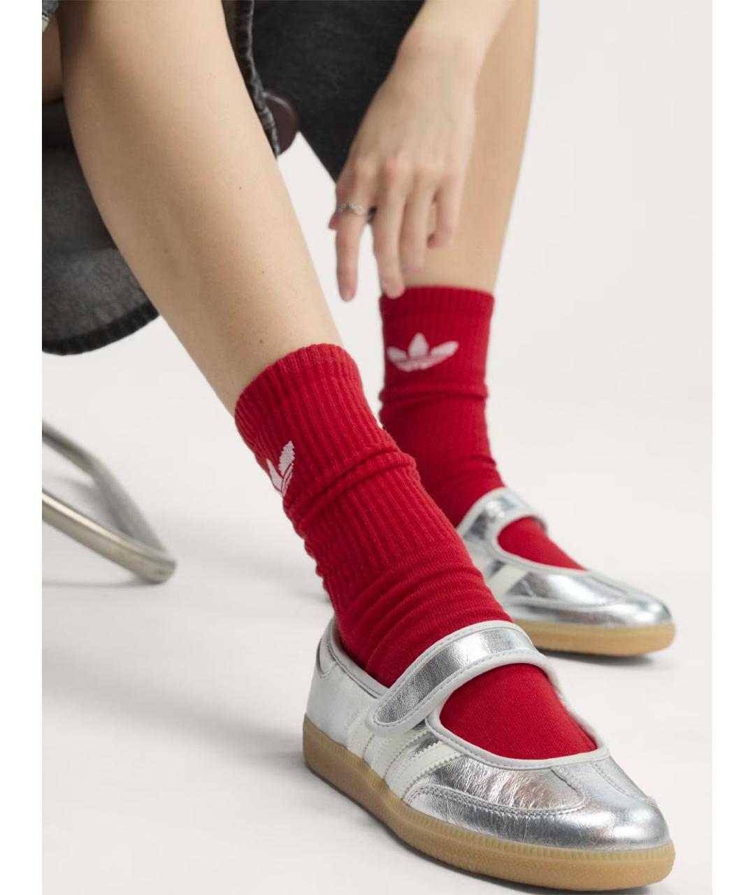 ADIDAS Серебряные кожаные кеды, фото 2