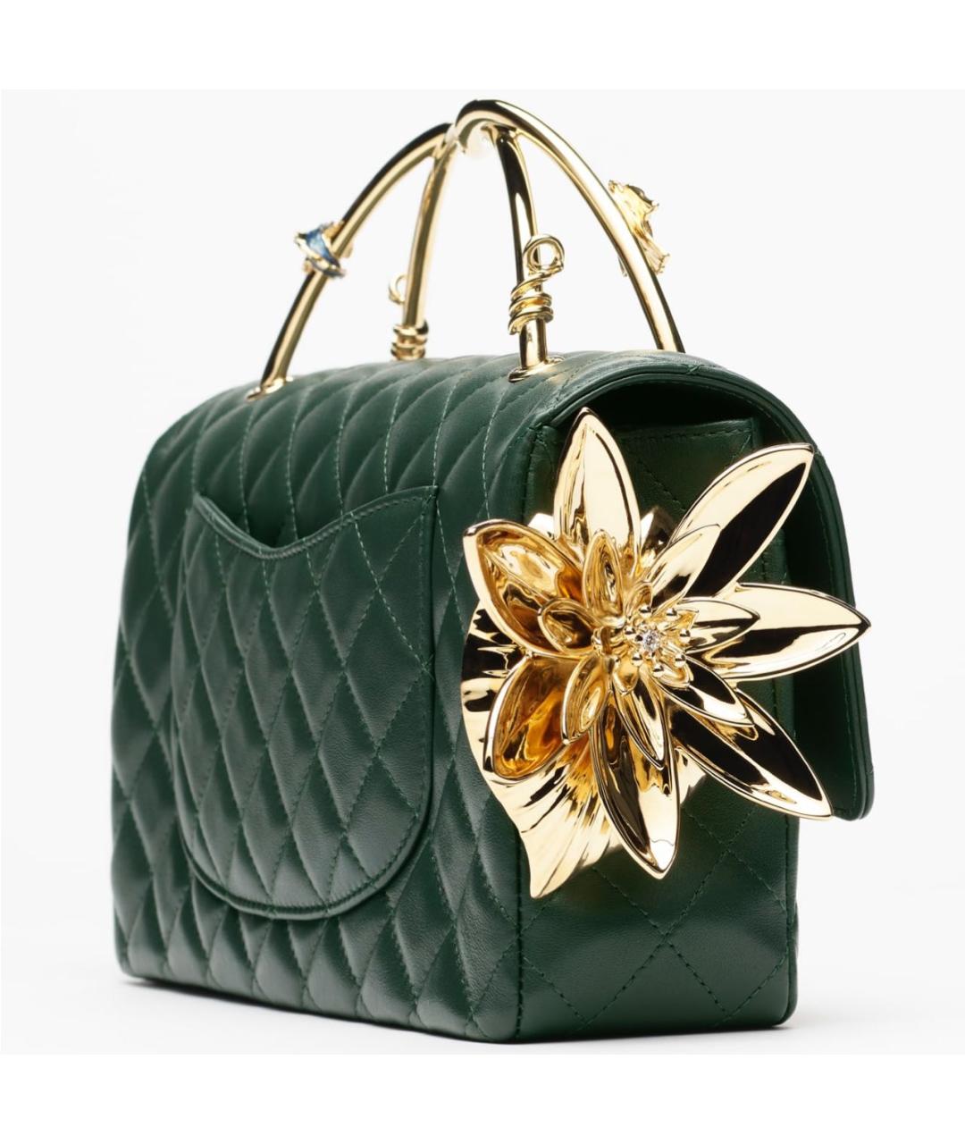 CHANEL Зеленая кожаная сумка через плечо, фото 4