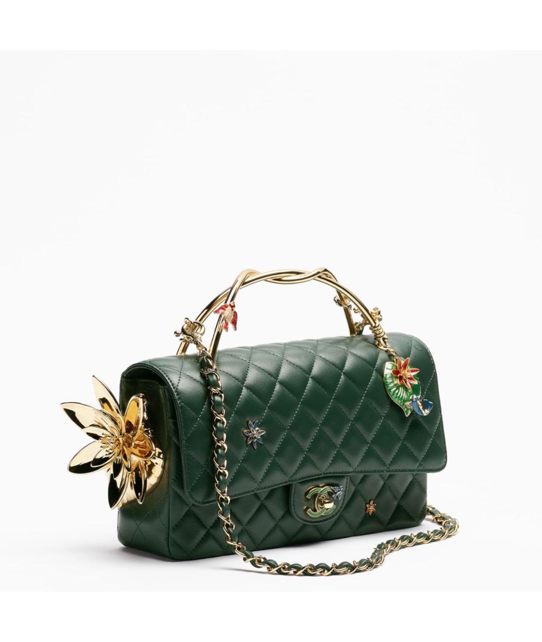 CHANEL Зеленая кожаная сумка через плечо, фото 2