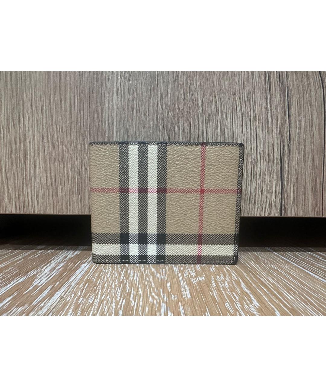 BURBERRY Бежевый кожаный кошелек, фото 5