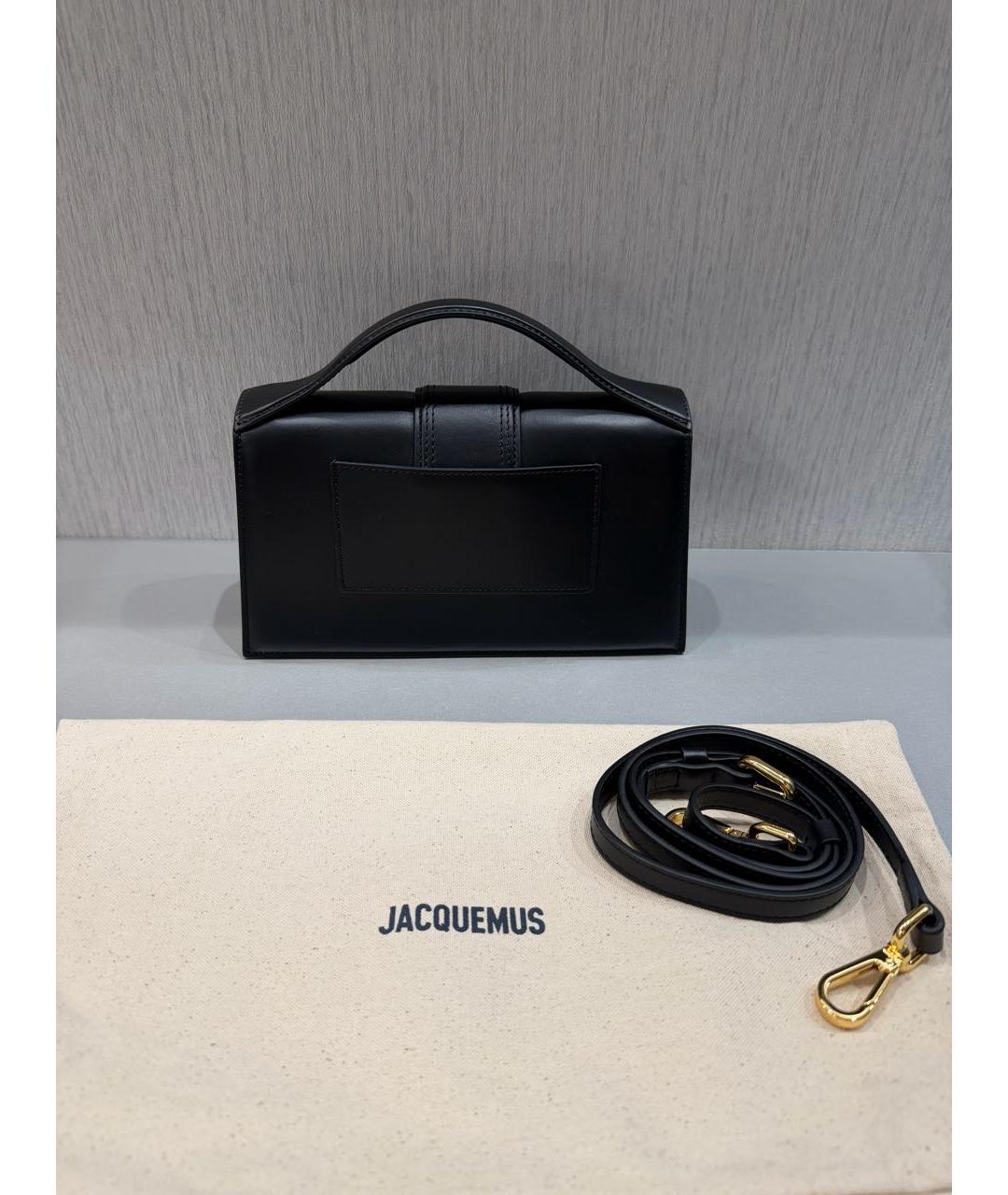 JACQUEMUS Черная кожаная сумка через плечо, фото 4