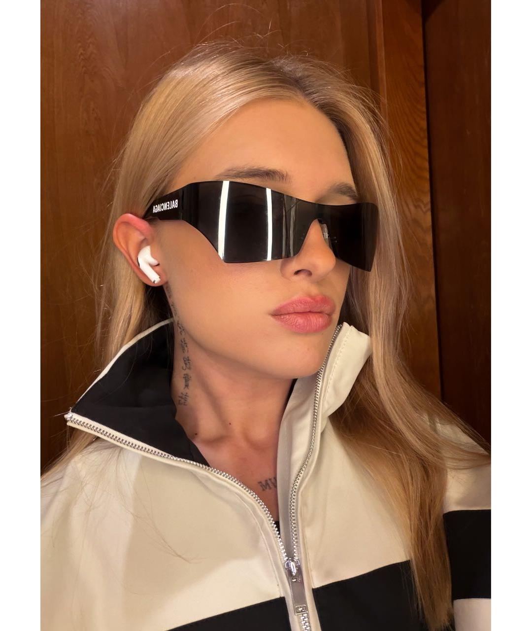BALENCIAGA Черные пластиковые солнцезащитные очки, фото 8