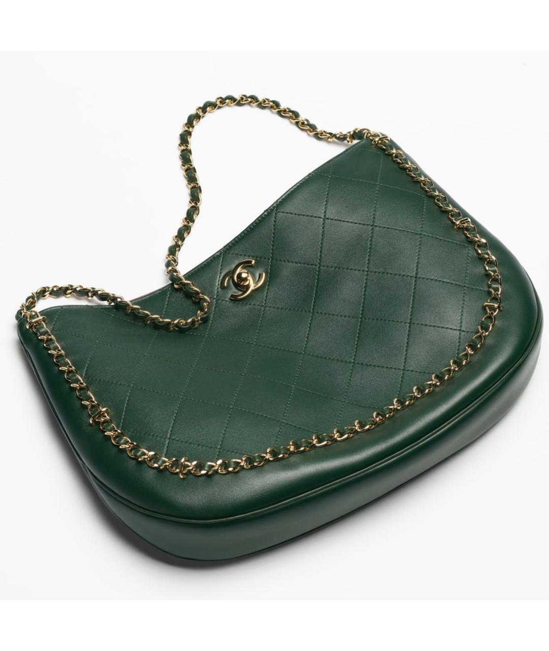 CHANEL Зеленая кожаная сумка через плечо, фото 4