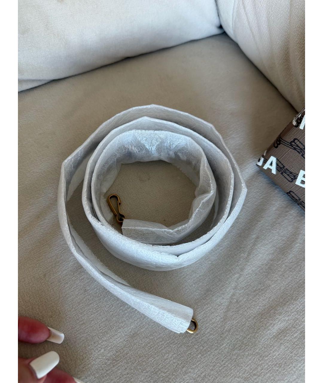 BALENCIAGA Коричневая сумка с короткими ручками из канвы, фото 5