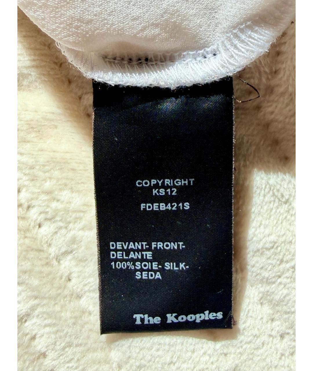 THE KOOPLES Белая шелковая блузы, фото 4