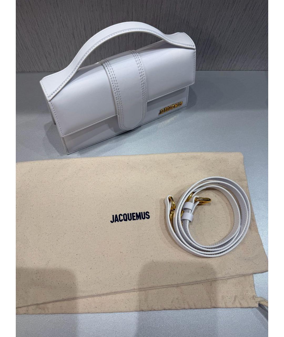 JACQUEMUS Белая кожаная сумка через плечо, фото 3