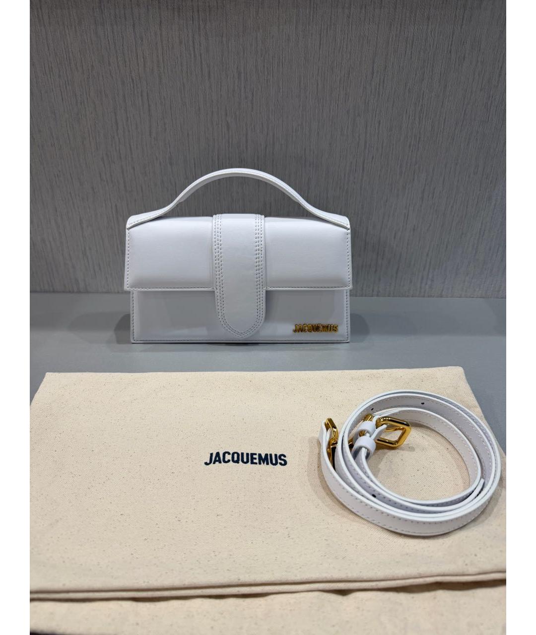 JACQUEMUS Белая кожаная сумка через плечо, фото 2