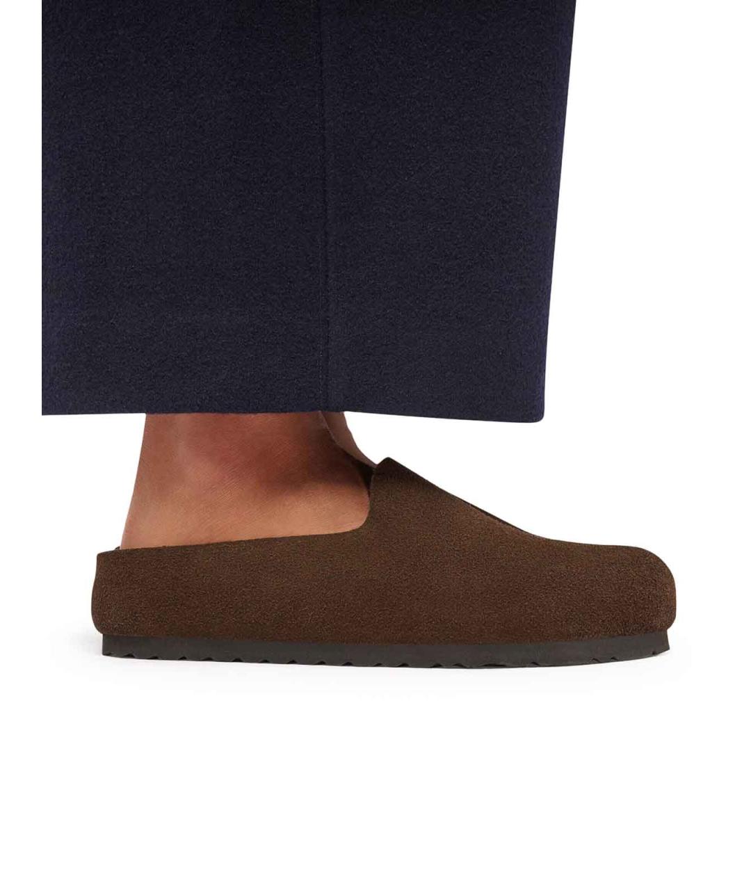 BIRKENSTOCK Коричневые замшевые мюли, фото 3