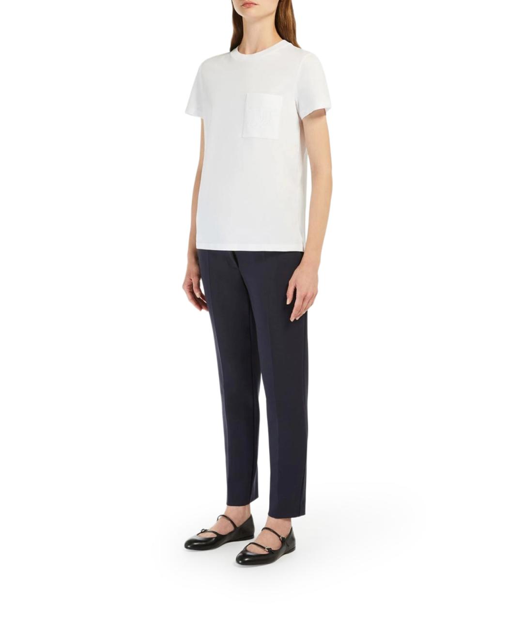 MAX MARA Белая хлопковая футболка, фото 2